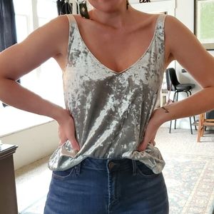 Crushed velvet tank
